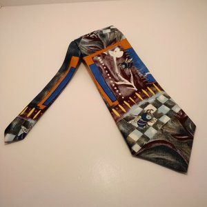 Novelty VTG Cignal Bees floral multi-color silk tie.